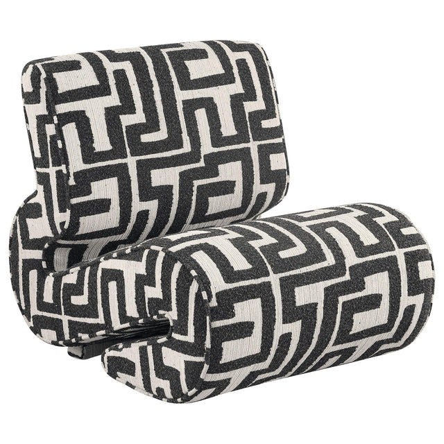 Eimer Geometric Jacquard Accent Chair Black from Ella Furniture