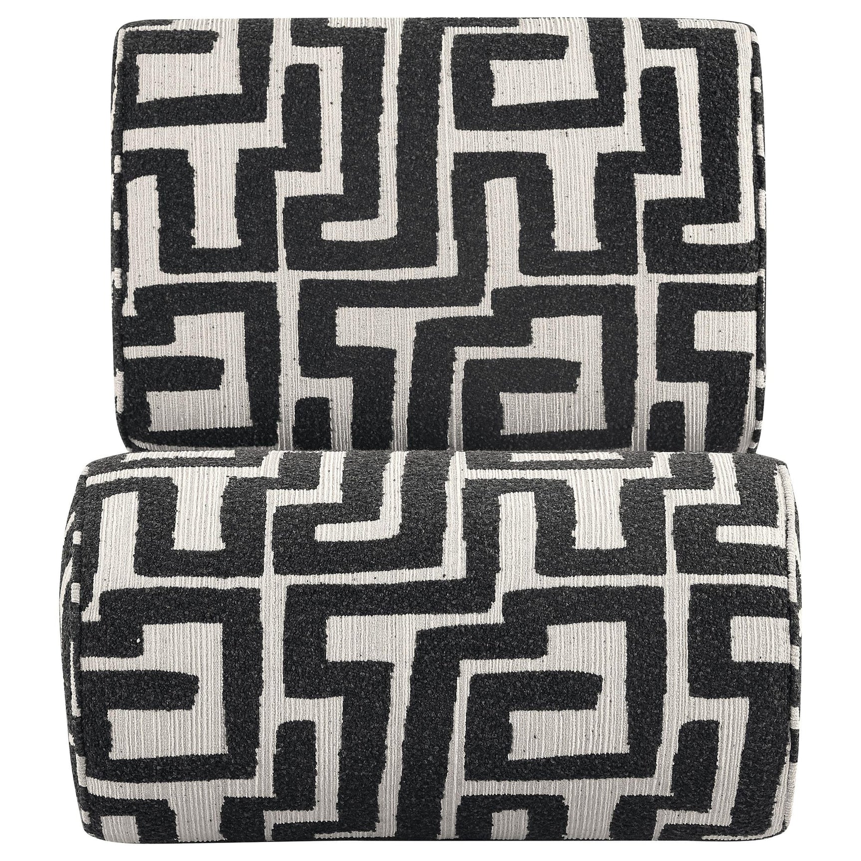 Eimer Geometric Jacquard Accent Chair Black view 2