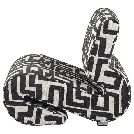 Eimer Geometric Jacquard Accent Chair Black view 4