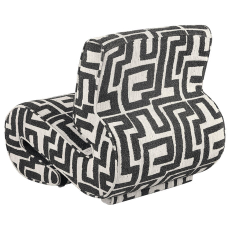 Eimer Geometric Jacquard Accent Chair Black view 5