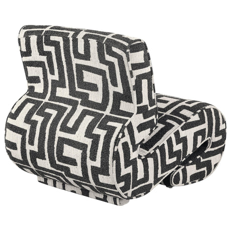 Eimer Geometric Jacquard Accent Chair Black view 6