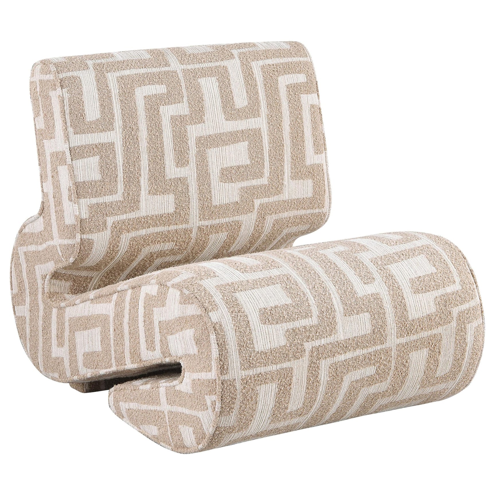Eimer Geometric Jacquard Accent Chair Camel from Ella Furniture