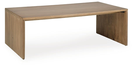 Ella Grove Rich Brown Coffee Table angled view