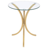 Eloise Round Glass Top Curved Metal Side Table Gold view 2