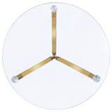 Eloise Round Glass Top Curved Metal Side Table Gold view 3
