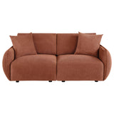 Elysia Fabric Upholstered Modular Lounge Loveseat Coral view 3