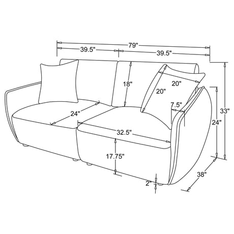 Elysia Fabric Upholstered Modular Lounge Loveseat Coral view 10