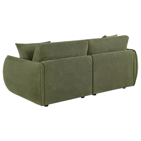 Elysia Fabric Upholstered Modular Lounge Loveseat Green view 6