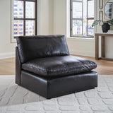 Emilia Black Leather 7-Piece Sectional from Ella Furniture