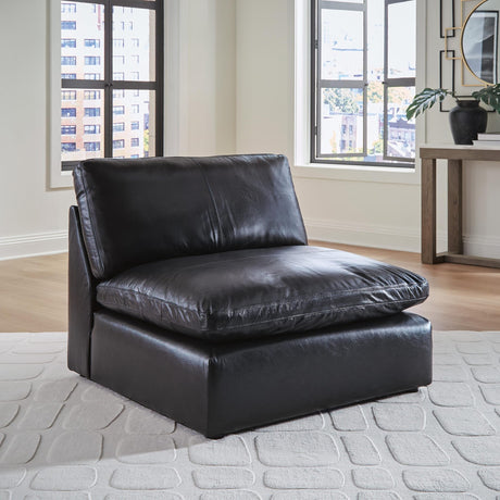 Emilia Black Leather 7-Piece Sectional from Ella Furniture