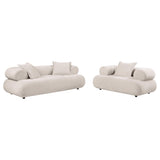 Eskola 2-Piece Chenille Sofa and Accent Chair Set Ivory from Ella Furniture
