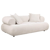Eskola 3-seat Chenille Sofa with Rounded Shelter Arms Ivory from Ella Furniture