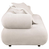 Eskola 3-seat Chenille Sofa with Rounded Shelter Arms Ivory view 7