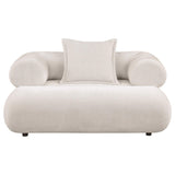 Eskola Chenille Accent Chair with Rounded Shelter Arms Ivory view 2