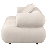 Eskola Chenille Accent Chair with Rounded Shelter Arms Ivory view 4