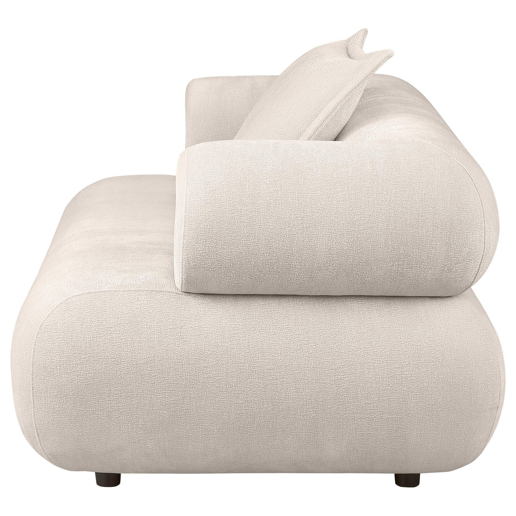 Eskola Chenille Accent Chair with Rounded Shelter Arms Ivory view 4
