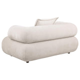 Eskola Chenille Accent Chair with Rounded Shelter Arms Ivory view 5