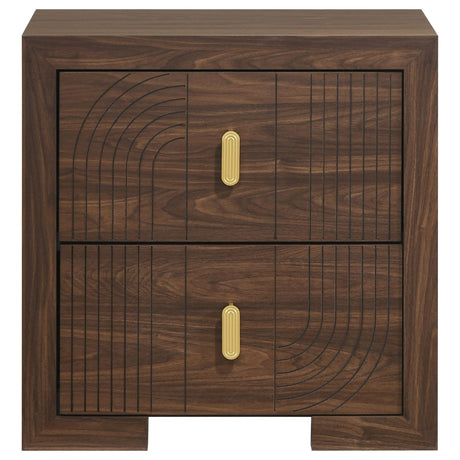 Etienne 2-drawer Nightstand Bedside Table Walnut view 2