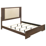 Etienne Eastern King Velvet Upholstered Panel Bed Walnut from Ella Furniture
