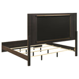 Etienne Eastern King Velvet Upholstered Panel Bed Walnut view 4