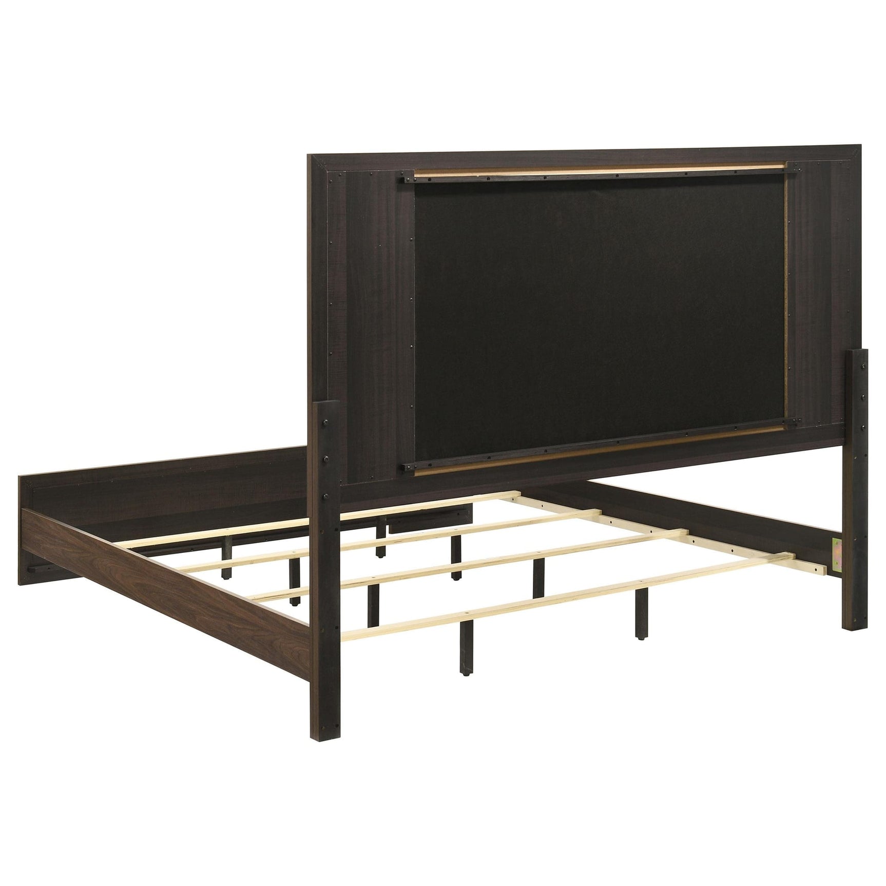 Etienne Eastern King Velvet Upholstered Panel Bed Walnut view 4