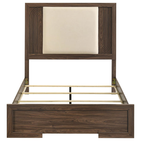 Etienne Full Velvet Upholstered Panel Bed Walnut view 3