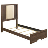 Etienne Twin Velvet Upholstered Panel Bed Walnut from Ella Furniture