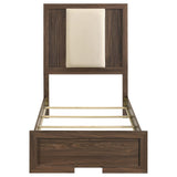 Etienne Twin Velvet Upholstered Panel Bed Walnut view 3