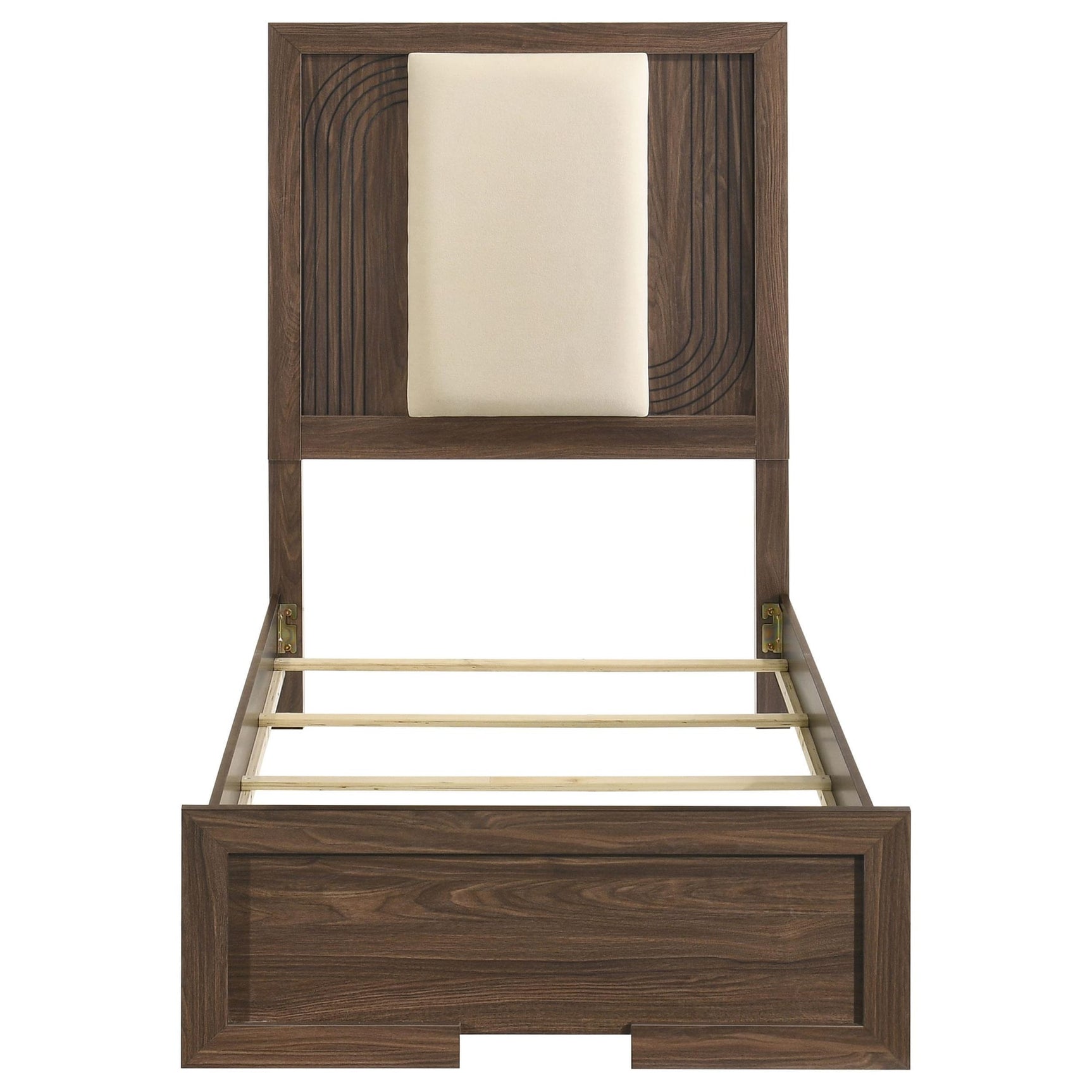 Etienne Twin Velvet Upholstered Panel Bed Walnut view 3