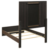 Etienne Twin Velvet Upholstered Panel Bed Walnut view 4
