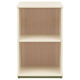 Evren 2-cubby Vertical Bookcase with Natural Interior Off White view 3