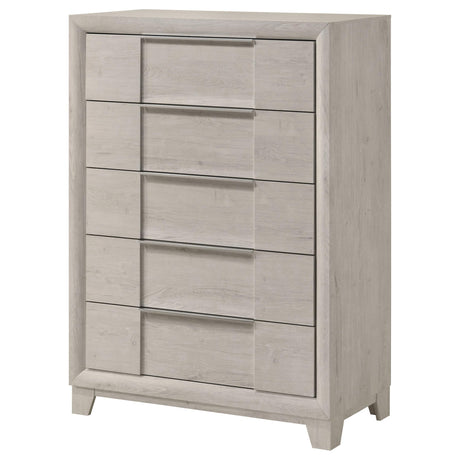 Farre 5-drawer Chest of Drawers Washed Grey view 4