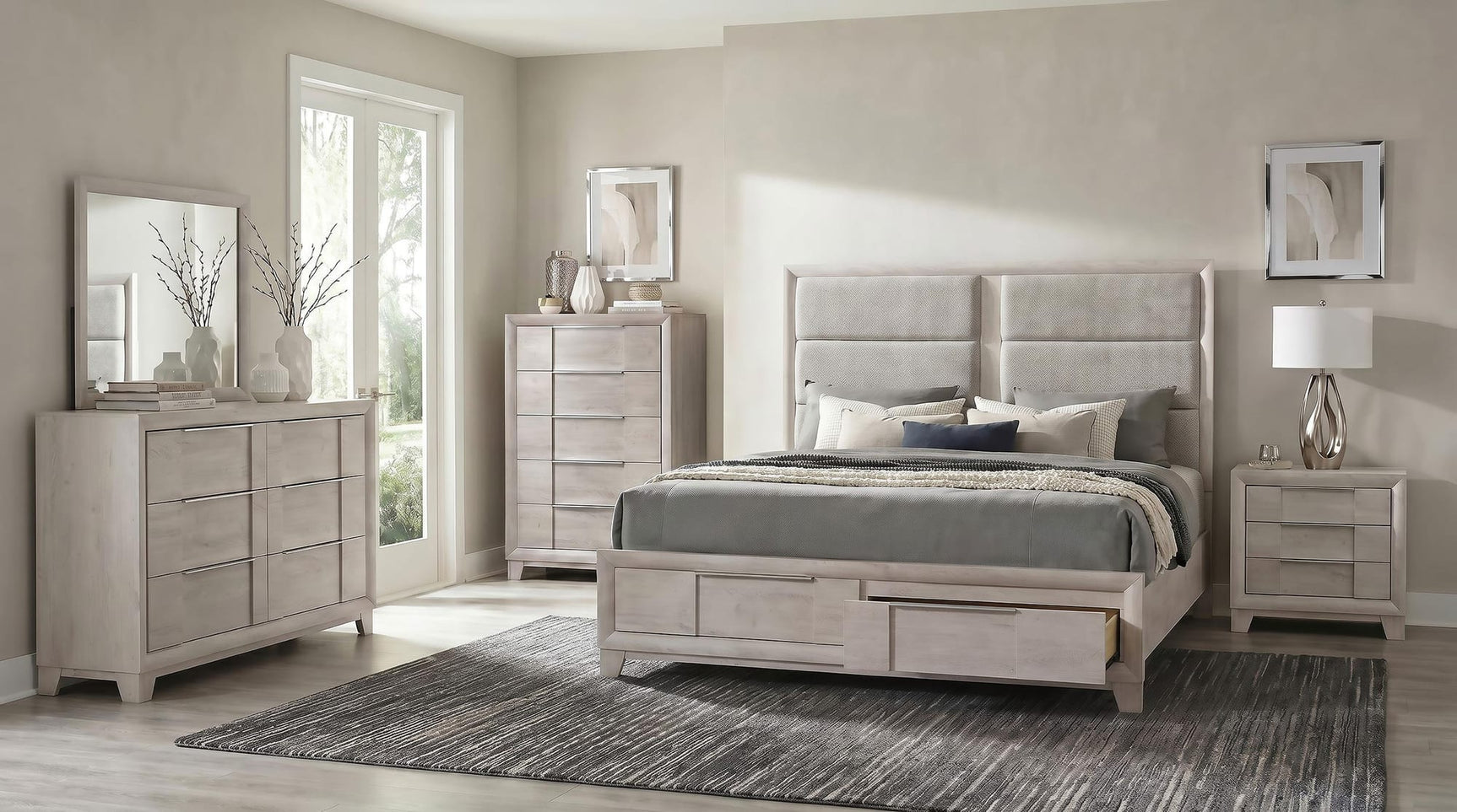 Farre 5-drawer Chest of Drawers Washed Grey view 13