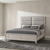 Farre Eastern King Upholstered Platform Panel Bed Washed Grey view 2