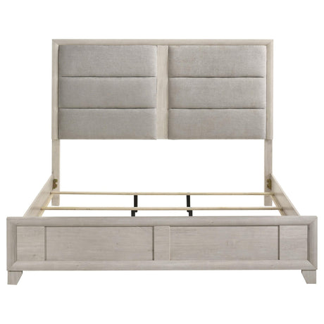 Farre Eastern King Upholstered Platform Panel Bed Washed Grey view 4