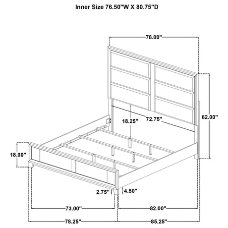 Farre Eastern King Upholstered Platform Panel Bed Washed Grey view 11