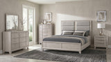 Farre Eastern King Upholstered Platform Panel Bed Washed Grey view 12