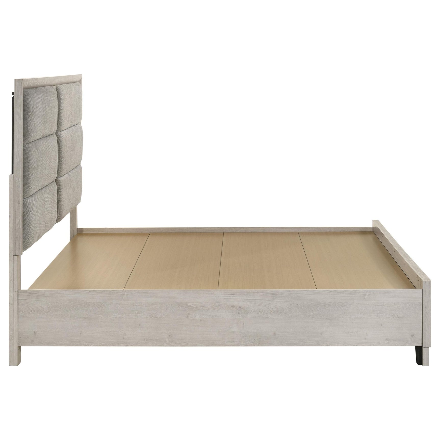 Farre Eastern King Upholstered Storage Platform Bed Washed Grey view 6