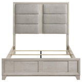 Farre Queen Upholstered Platform Panel Bed Washed Grey view 4