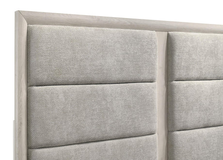 Farre Queen Upholstered Platform Panel Bed Washed Grey view 7