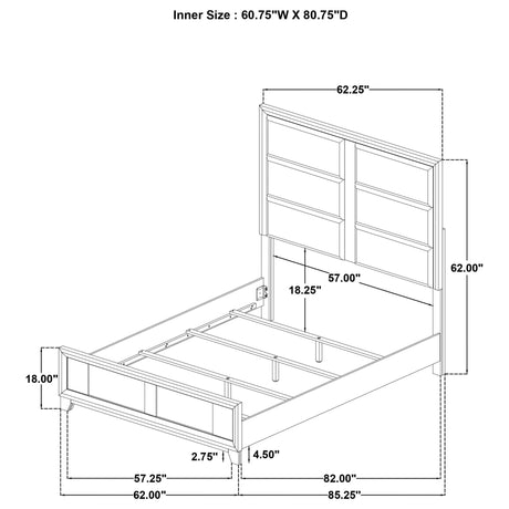 Farre Queen Upholstered Platform Panel Bed Washed Grey view 11