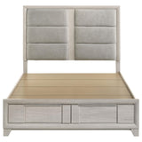 Farre Queen Upholstered Storage Platform Bed Washed Grey view 4