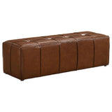 Farrell Leatherette Upholstered Bench Brown from Ella Furniture