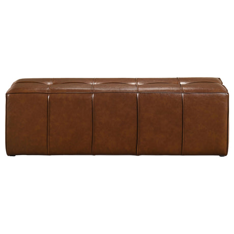 Farrell Leatherette Upholstered Bench Brown view 2