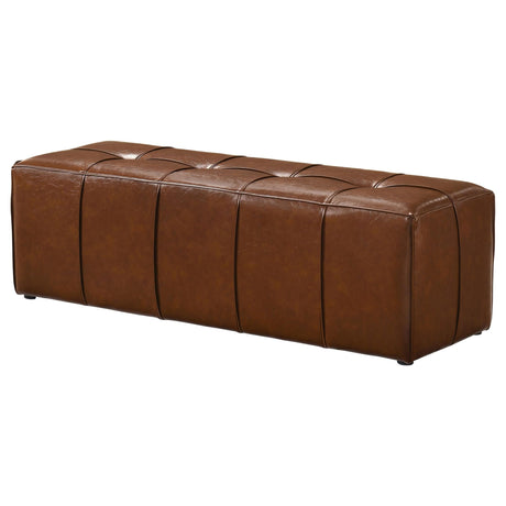Farrell Leatherette Upholstered Bench Brown view 3