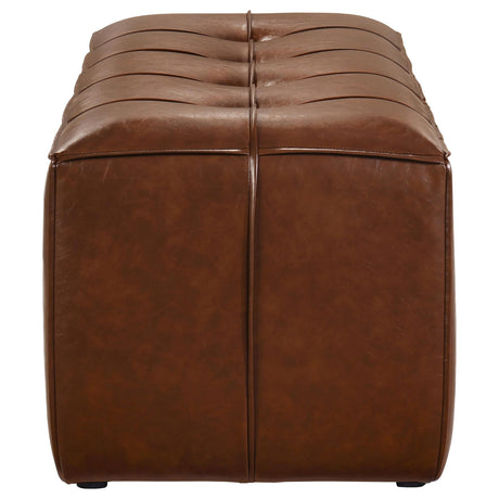 Farrell Leatherette Upholstered Bench Brown view 4