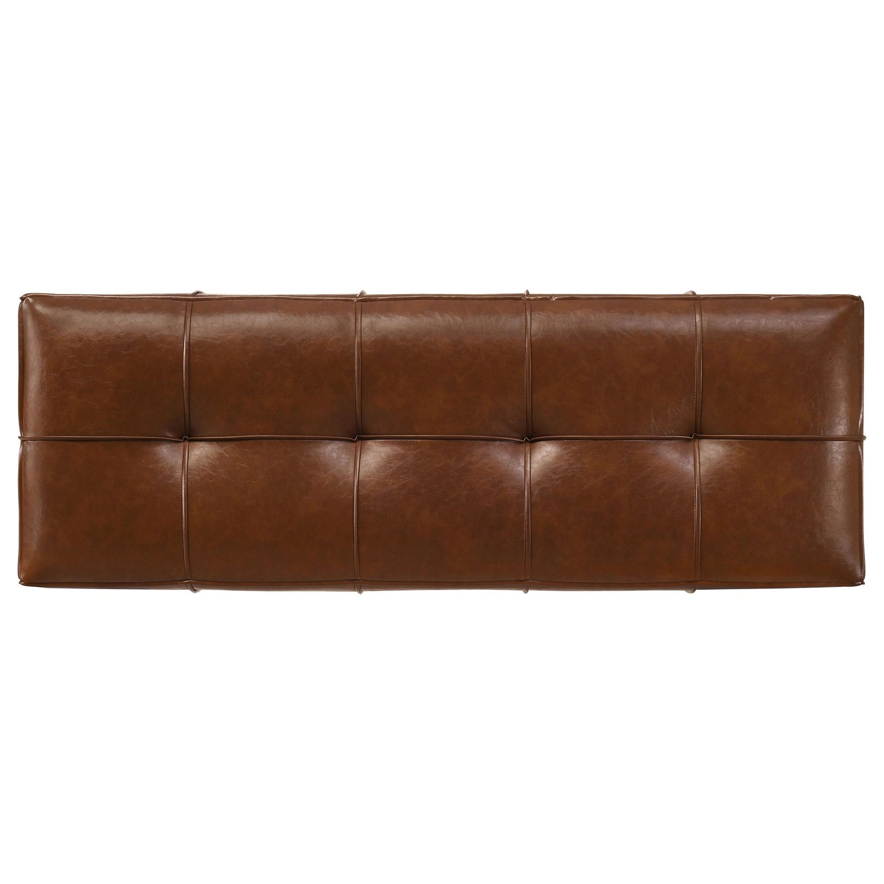Farrell Leatherette Upholstered Bench Brown view 5