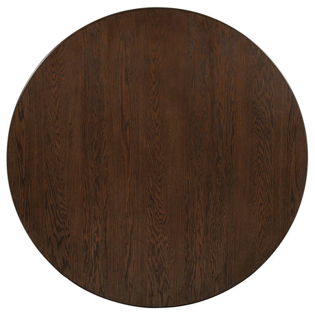 Faulkner 48-inch Round Wood Dining Table Brown Oak view 3