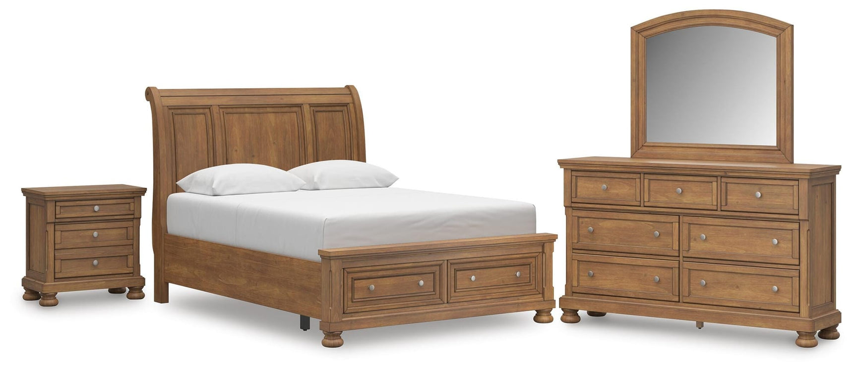 Feddinger Medium Brown Storage Sleigh Bedroom Set from Ella Furniture