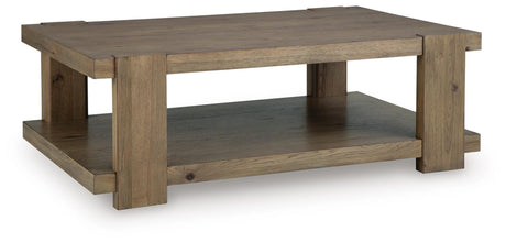 Flangren Light Brown Coffee Table angled view
